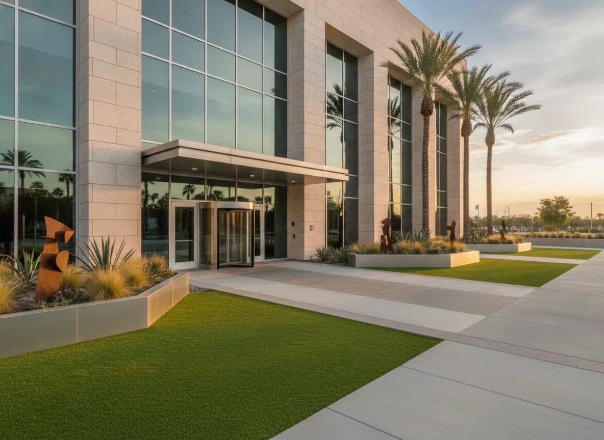 Commercial artificial turf installation in Orange County